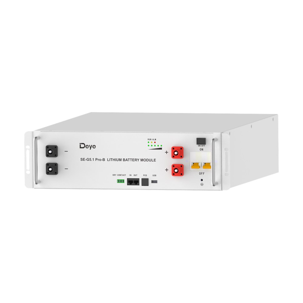 Аккумулятор Deye LiFePO4 51,2 В 100 Ач (5,12 кВт·ч), стоечный